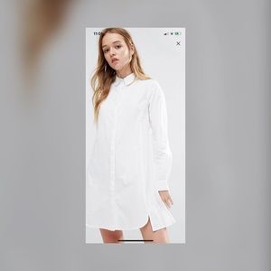 Native Youth button front shirt dress white large